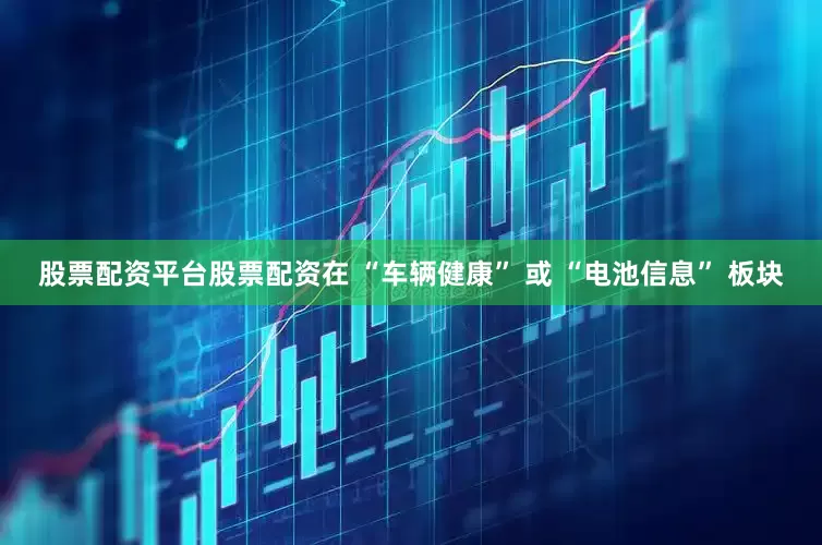 股票配资平台股票配资在 “车辆健康” 或 “电池信息” 板块