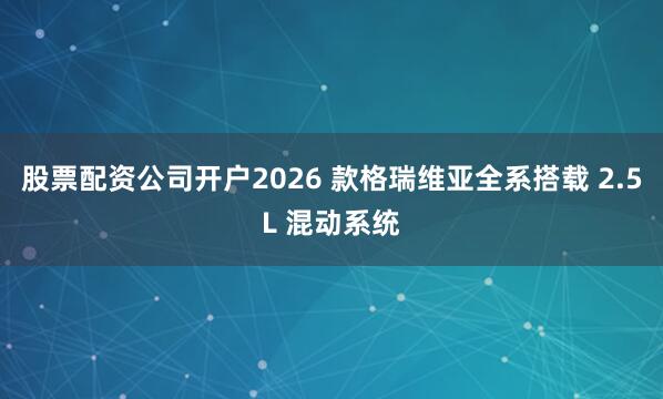 股票配资公司开户2026 款格瑞维亚全系搭载 2.5L 混动系统